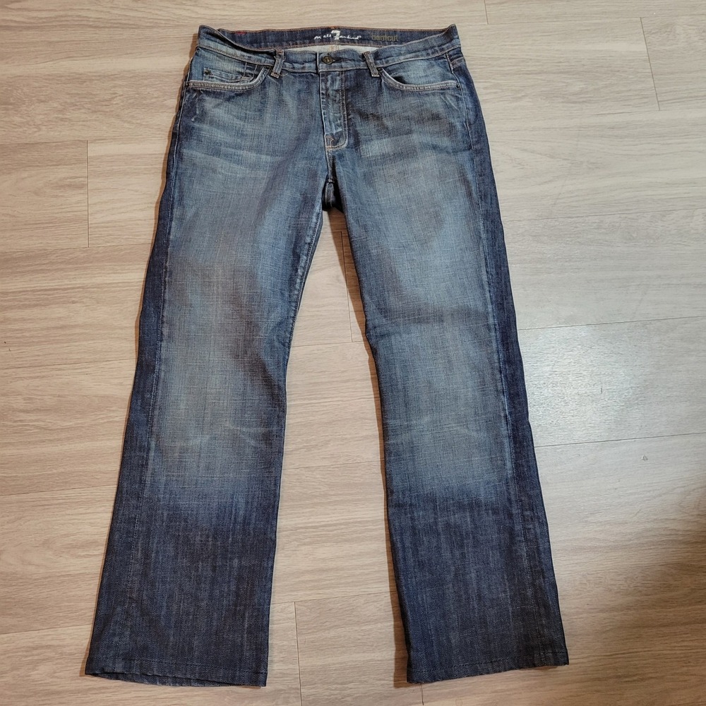 7 For All Mankind Mens Bootcut Jeans Blue Wash Size 33x29